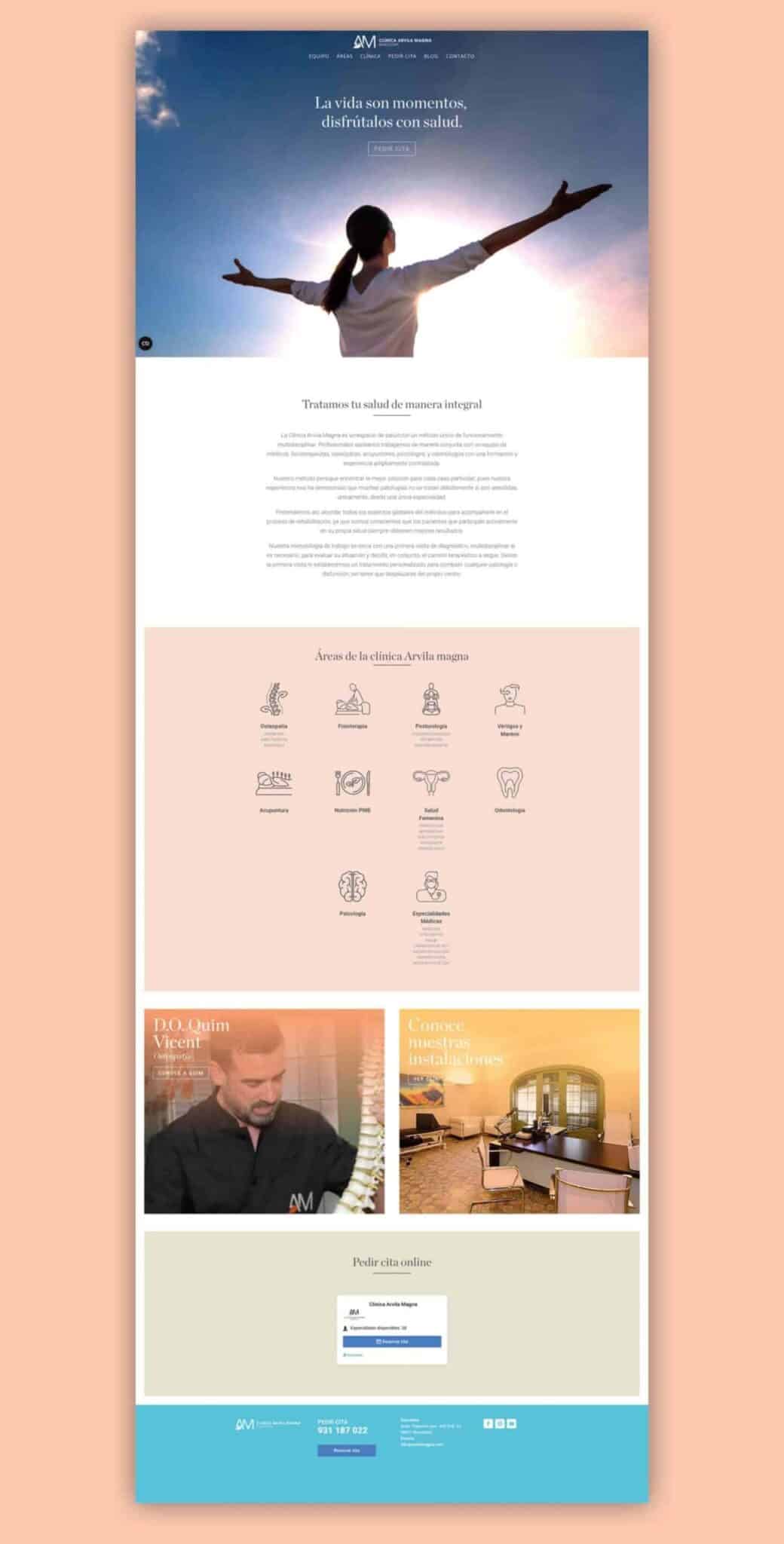Diseño UX/UI de la web de Arvila Magna, por Mariona Agency