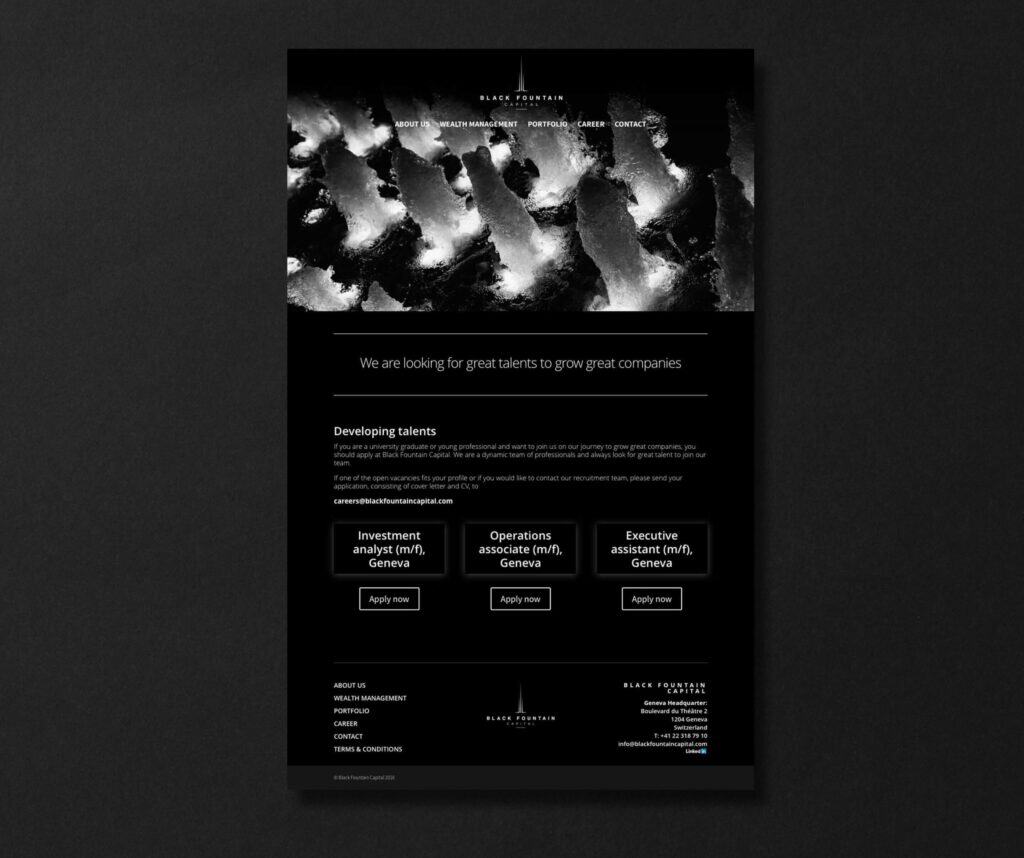Logotipo de Black Fountain Capital diseñado por Mariona Agency