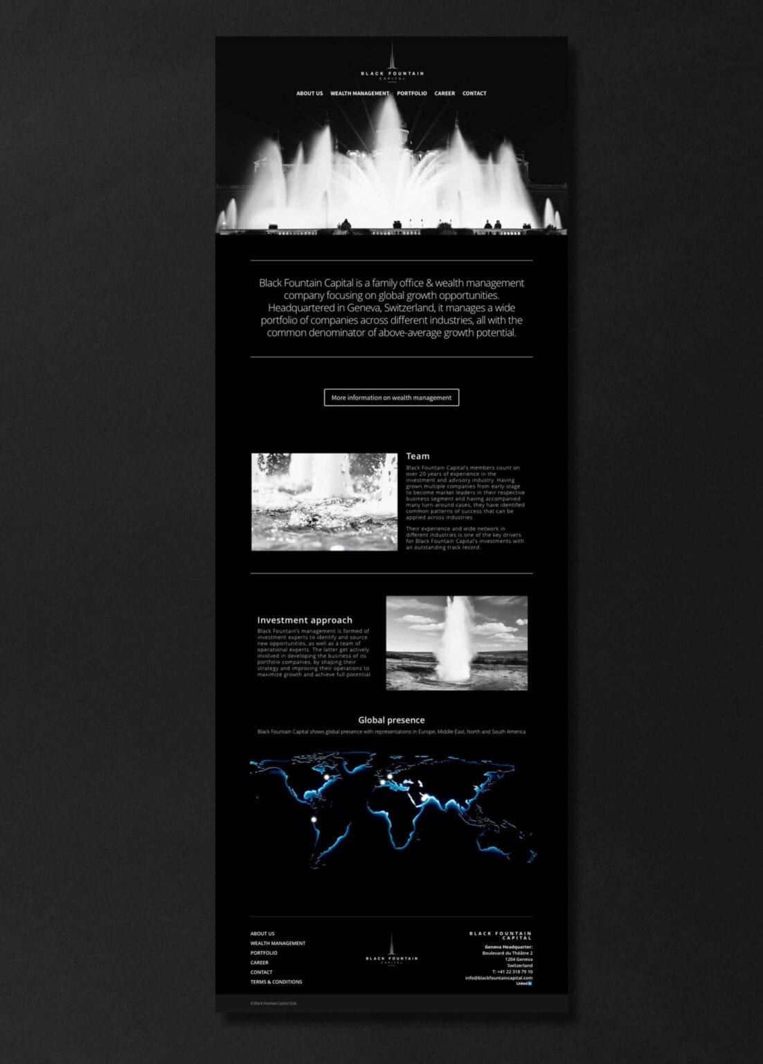 Web de Black Fountain Capital desarrollada por Mariona Agency