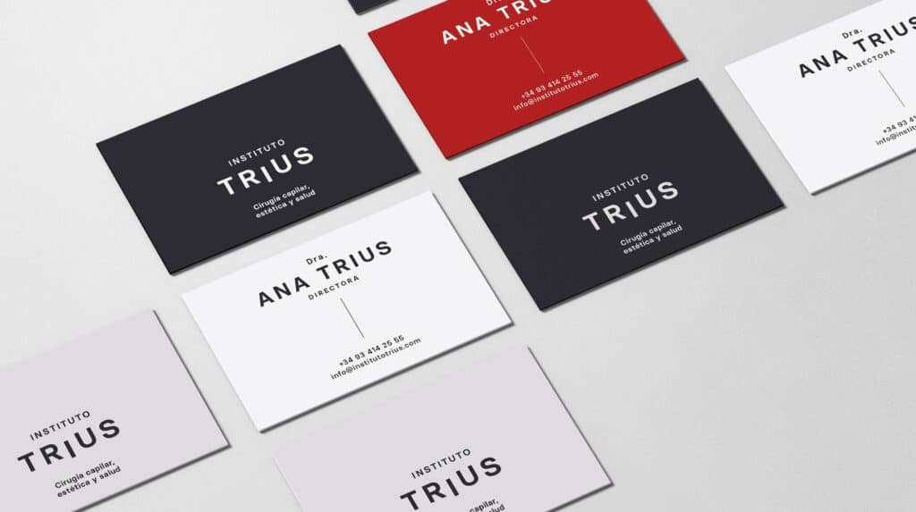 Tarjetas corporativas del Instituto Trius por Mariona Agency