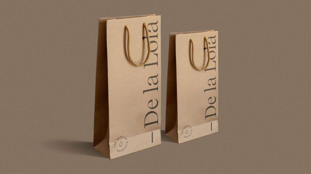 Bolsas de packaging de la marca De la Lola por Mariona Agency