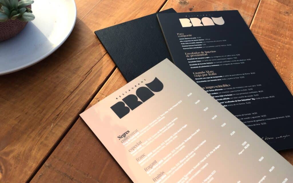 Menú de Brau con dirección de arte de Mariona Agency