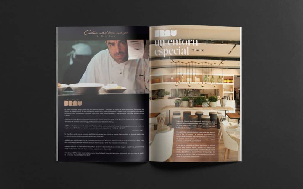 Dossier de Brau con el chef Marc Roca, proyecto de Mariona Agency