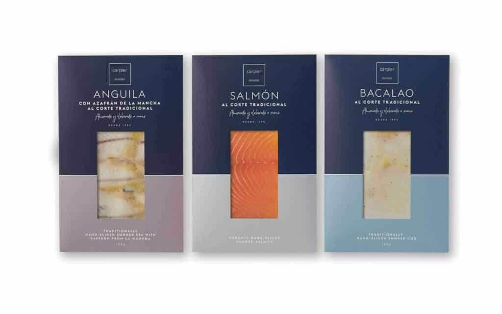 Packaging de ahumados Carpier creado por Mariona Agency