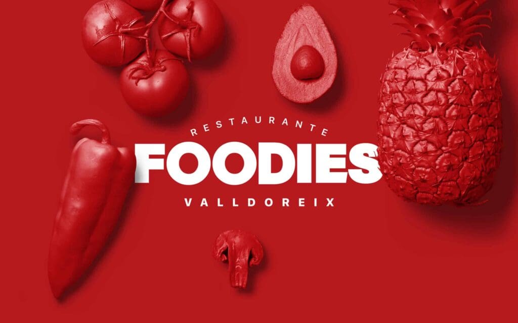Logotipo de Foodies construido por Mariona Agency sobre hashtags
