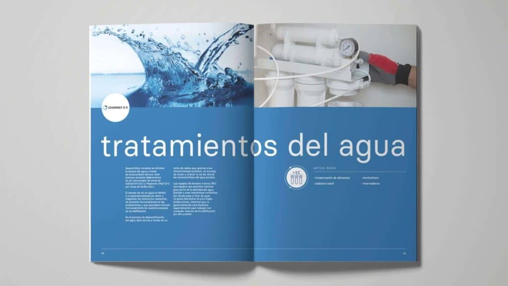 Detalle tipográfico del catálogo de Charmex, obra de Mariona Agency