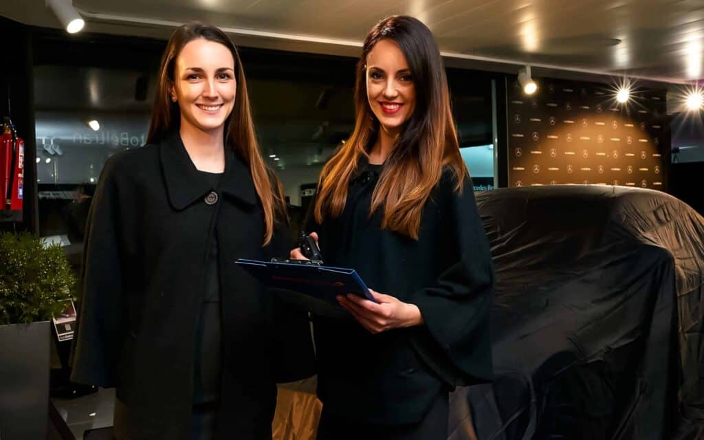 Nuevo Mercedes-Benz CLS expuesto en su presentación producida por Mariona Agency