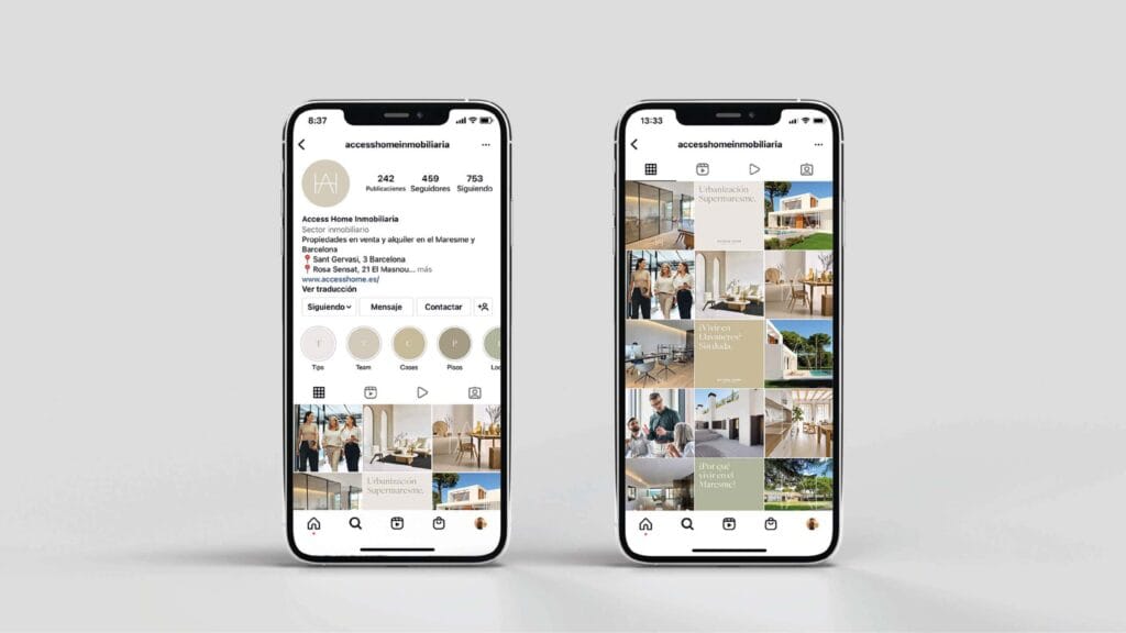 Versión móvil de la web de Access Home, por Mariona Agency