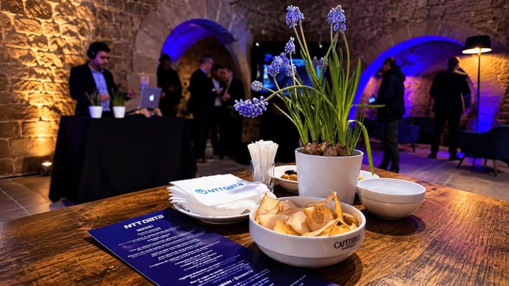 Servicio de hospitality del evento de NTT Data organizado por Mariona Agency