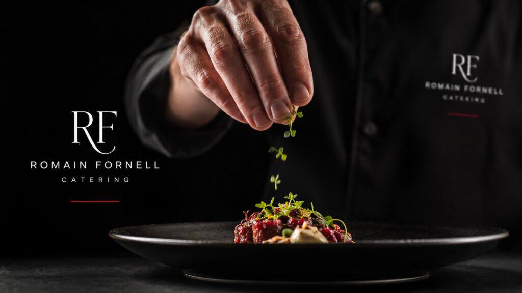 Identidad de marca del catering de Romain Fornell diseñada por Mariona Agency