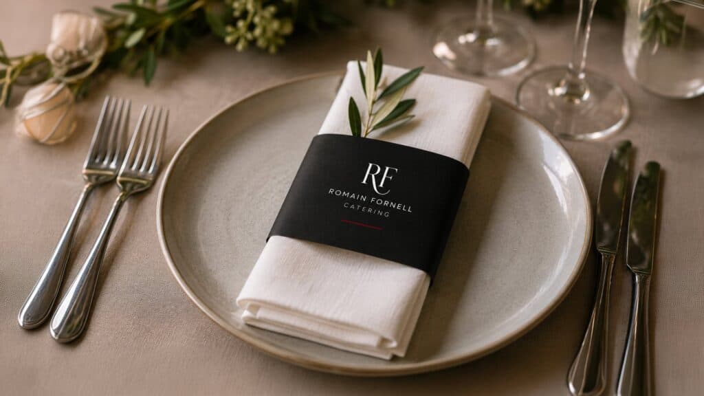 Identidad de marca del Grupo Goût Rouge para el catering de Romain Fornell