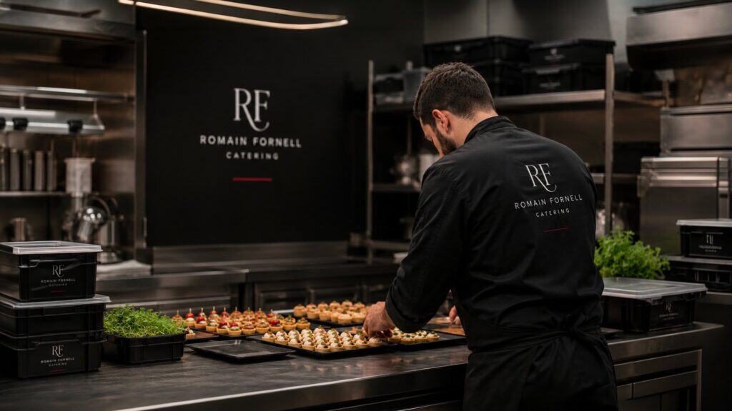 Branding del servicio de catering de Romain Fornell en Barcelona por Mariona Agency