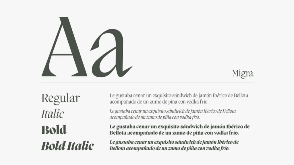 Sistema tipográfico de Los Extremeños, diseño Mariona Agency