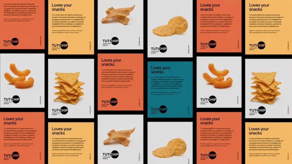 Marca Tutichip aplicada al entorno digital, diseño de Mariona Agency