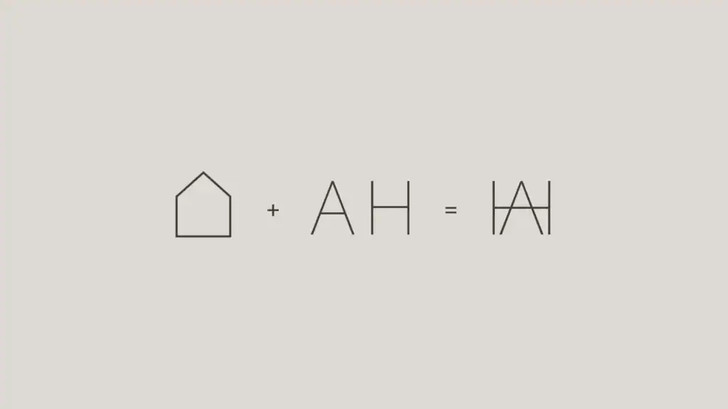Construcción geométrica del logotipo de Access Home, rebranding de Mariona Agency