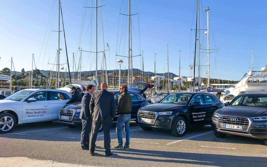 Escenografía del evento Test Drive del Audi Q5 en el Port Balís