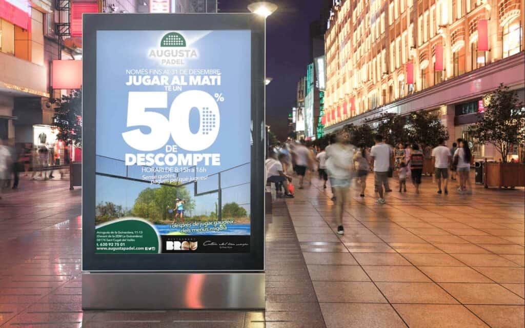 Señalética del club Augusta Pádel producida por Mariona Agency