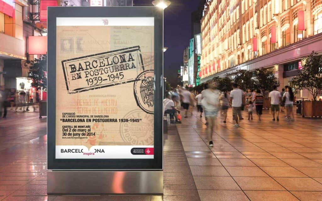 Identidad gráfica de la exposición Barcelona en Postguerra 1939-1945, por Mariona Agency