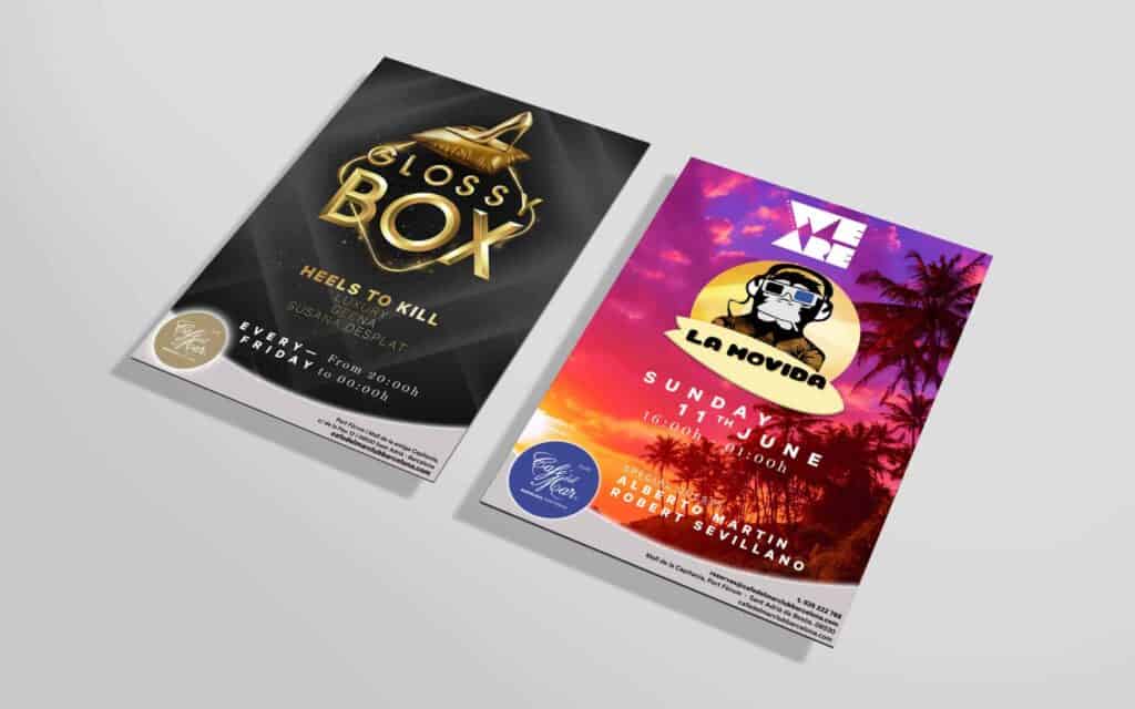 Gráfica del sunset de Café del Mar adaptada por Mariona Agency