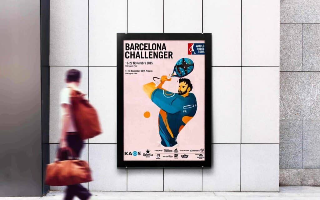 Pista central del Barcelona Challenger en Augusta Padel, adaptada por Mariona Agency