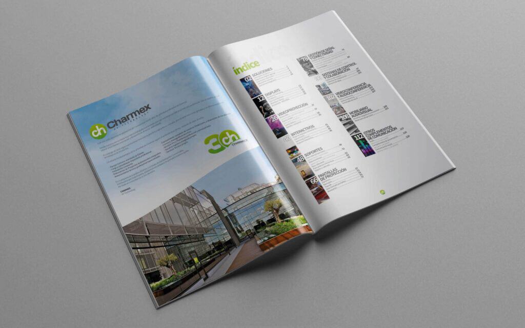 Identidad visual de Charmex con el degradado verde de Mariona Agency