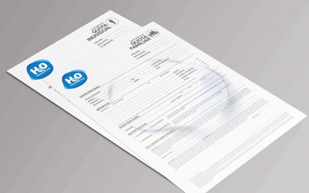 Gráfica aplicada del club deportivo H2O, diseño Mariona Agency