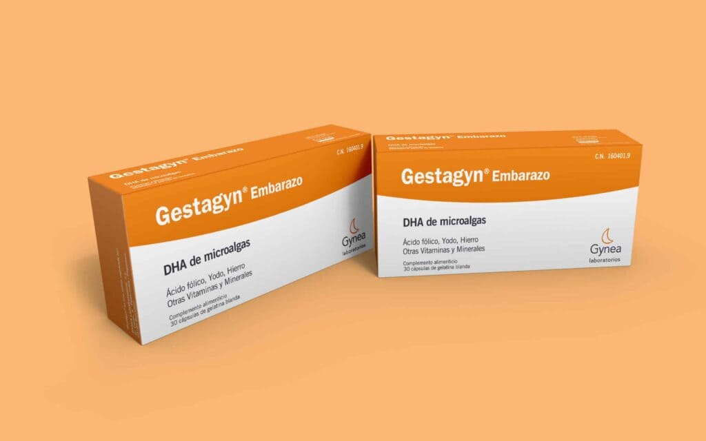 Envases de Ersadin y Gestagyn con el sistema gráfico de Gynea, por Mariona Agency