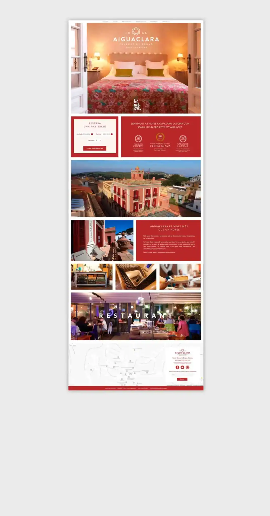 Soportes gráficos del Hotel Aiguaclara con la nueva identidad de Mariona Agency