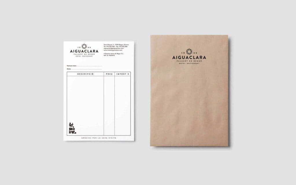 Marca del Aiguaclara de Begur aplicada por Mariona Agency