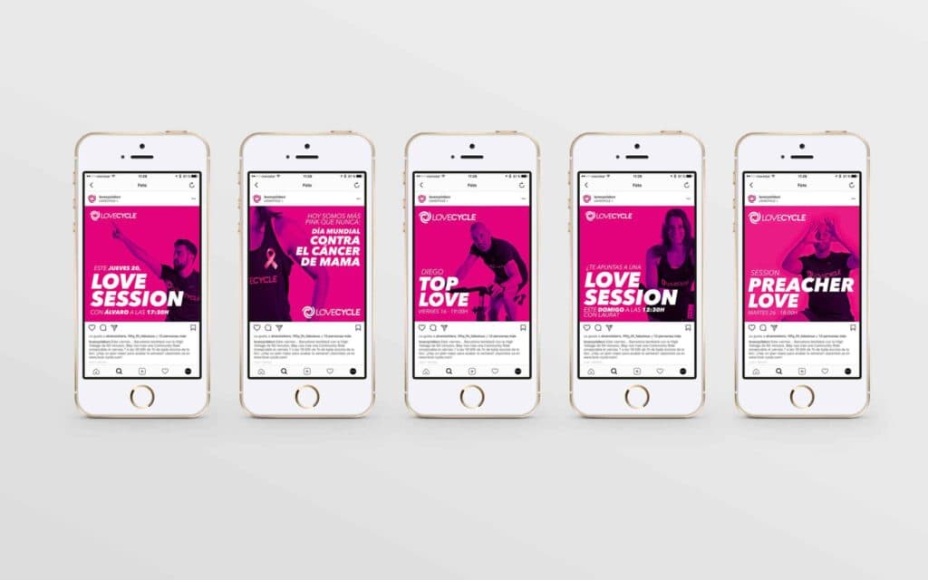 Espacio LoveCycle en Barcelona con identidad de Mariona Agency
