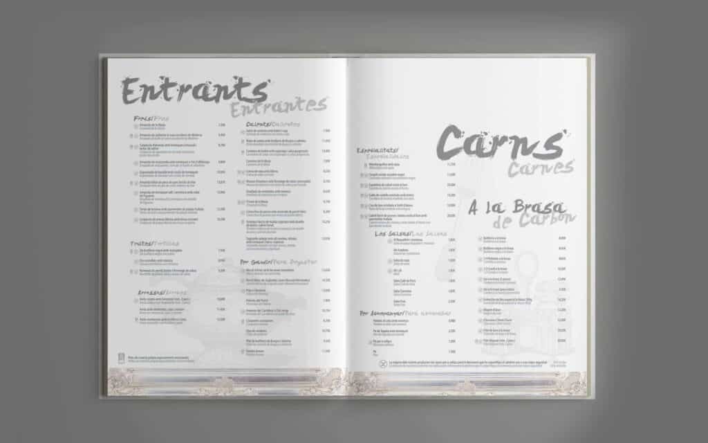 Folletos de Masia Sant Cugat con la gráfica de Mariona Agency