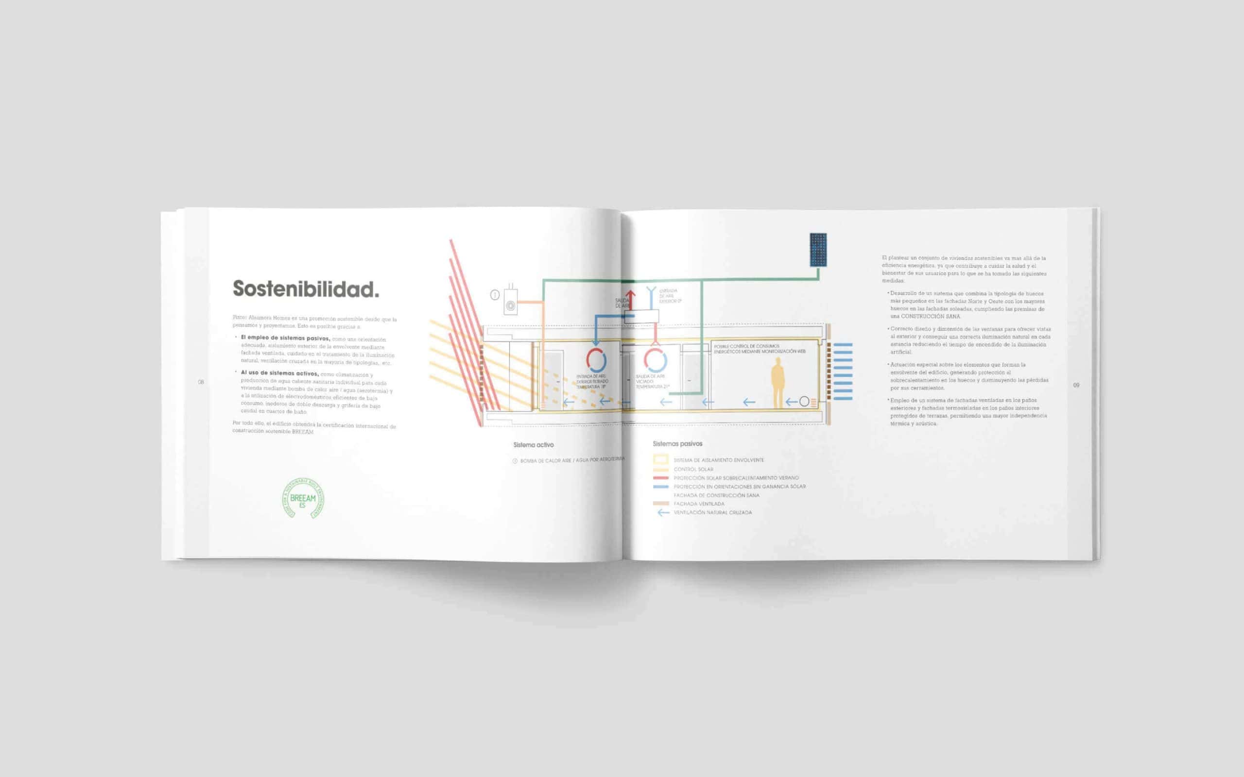 Brochure corporativo de Neinor Homes con artes finales de Mariona Agency