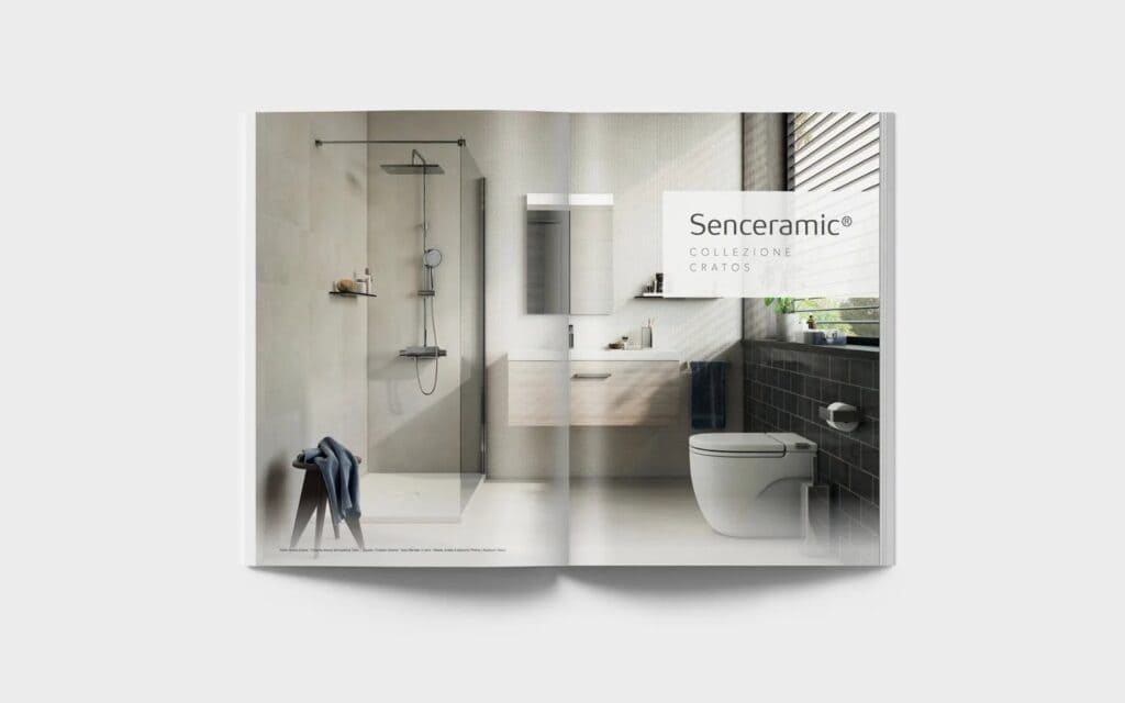 Espacios de baño Roca presentados con el sistema de Mariona Agency
