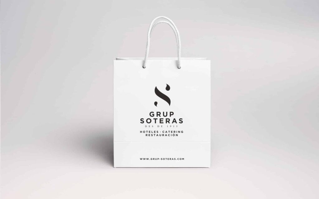 Detalle del sistema visual de Grup Soteras definido por Mariona Agency