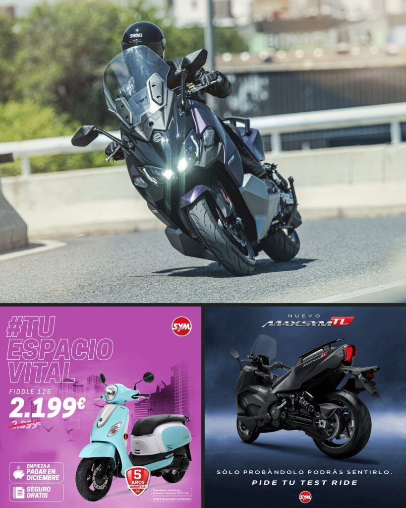 Campañas de SYM España: el Maxsym TL en carretera, anuncio del Fiddle 125 y lanzamiento del nuevo Maxsym TL