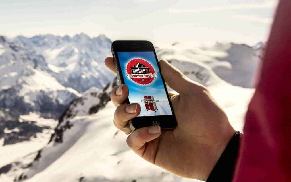 Weber Winter Tour, acción de street marketing creada por Mariona Agency en Grandvalira