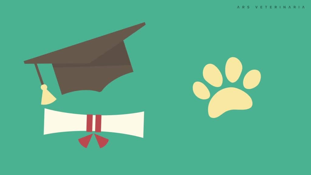 Birrete, título universitario y huella: ilustraciones de la cápsula de Ars Veterinaria
