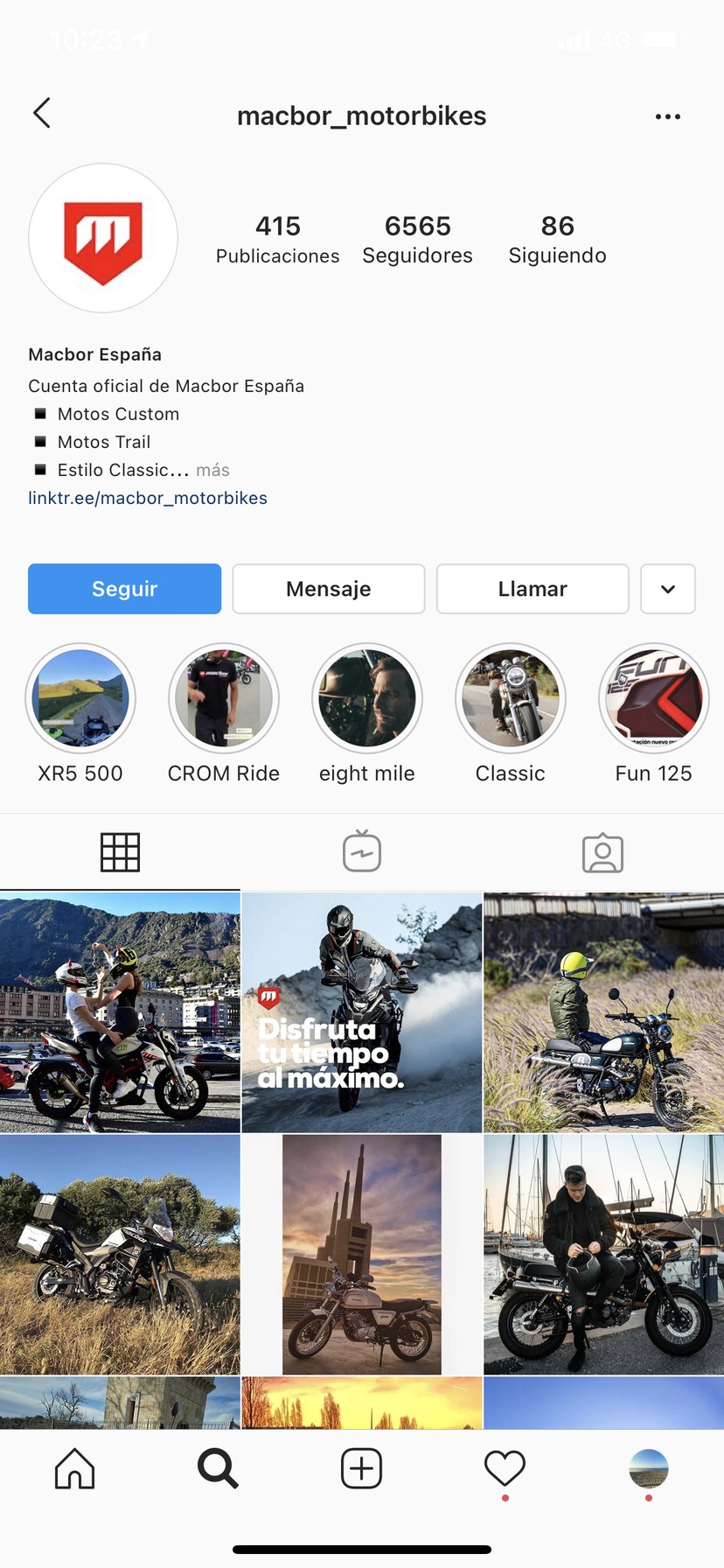El perfil de Instagram de Macbor España: la gama en la carretera, la montaña y la ciudad