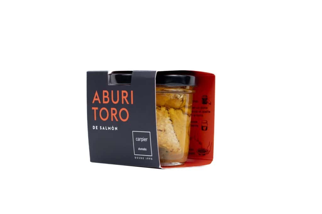 Tarro de aburi toro de Carpier con su funda de packaging