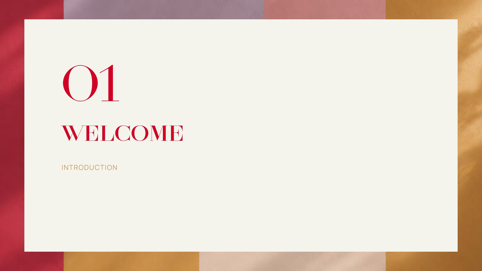 Página de capítulo de la plantilla de presentaciones: 01 Welcome