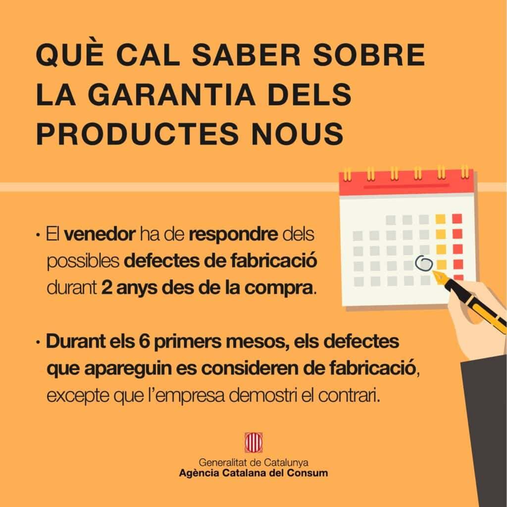 Publicación sobre la garantía de los productos nuevos, diseño de Mariona Agency