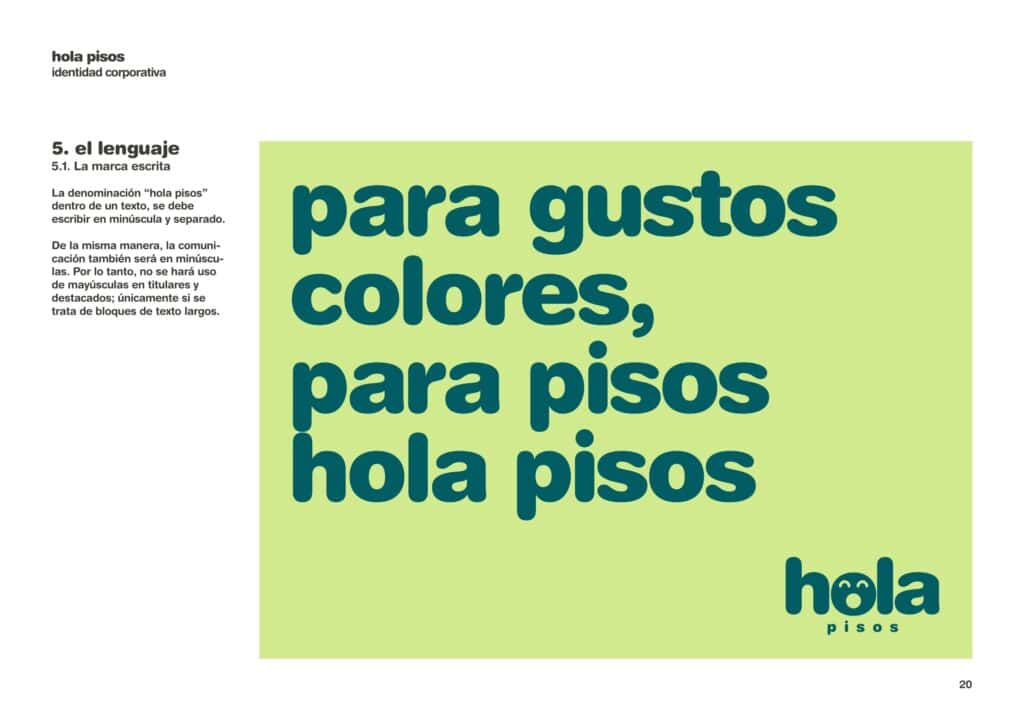 Lema de Hola Pisos: para gustos colores, para pisos hola pisos
