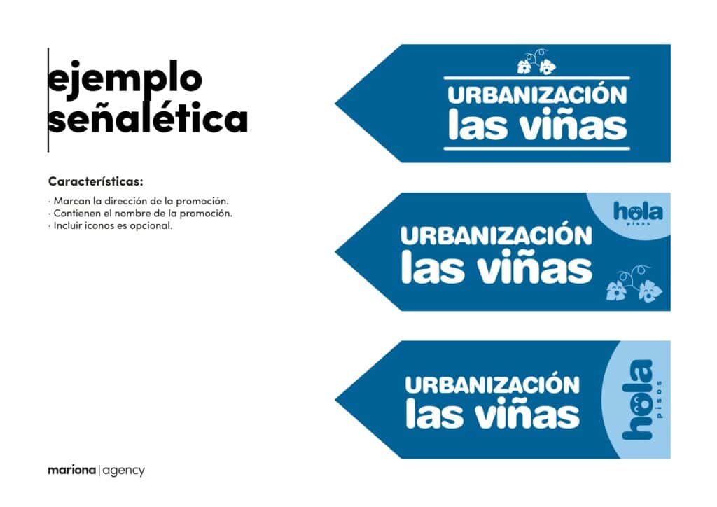Señalética direccional de Hola Pisos para promociones