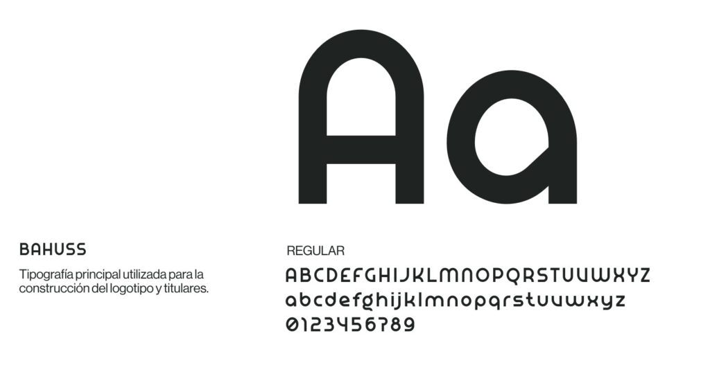 Bahuss, tipografía principal de Kina Barra para el logotipo y los titulares