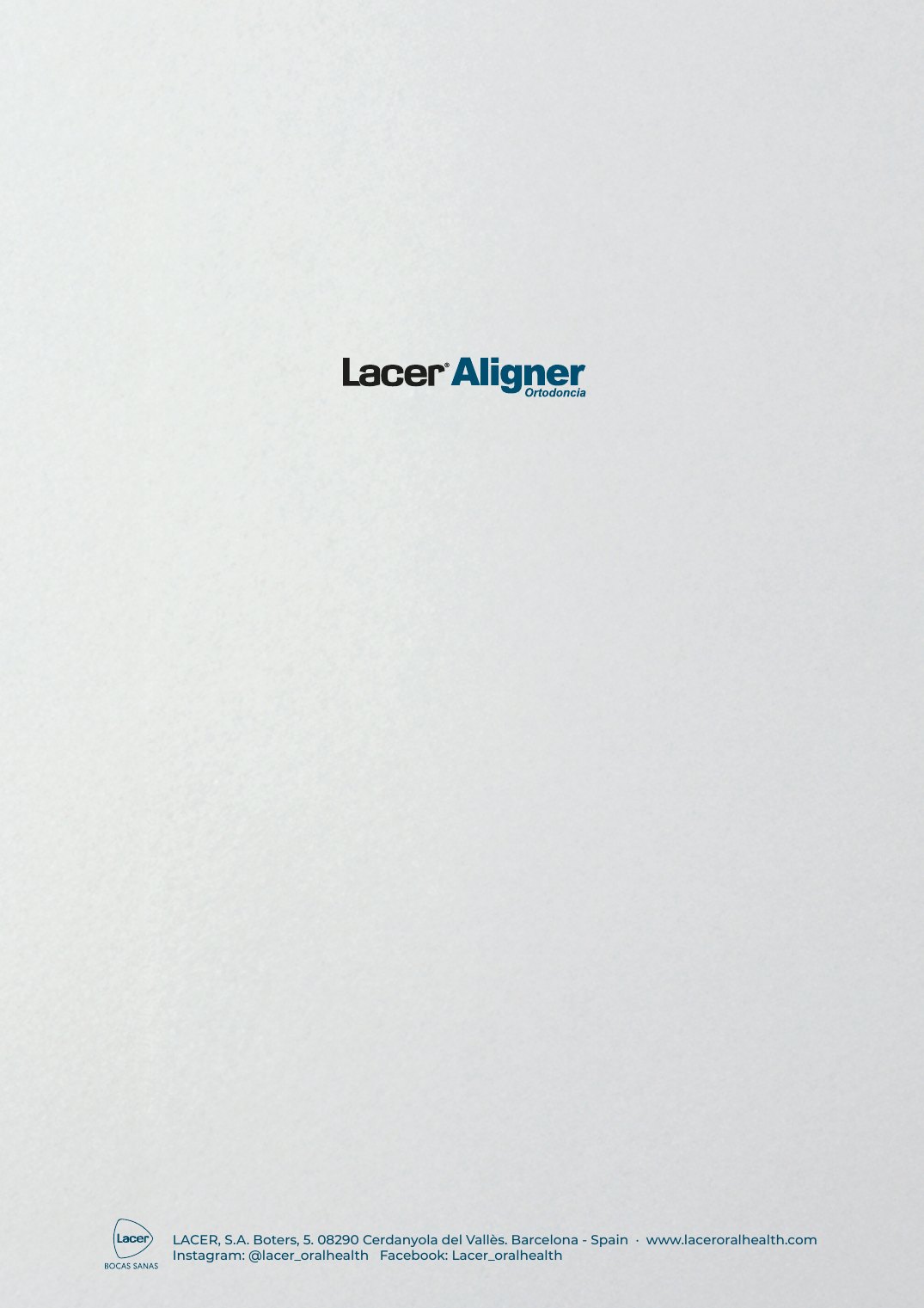 Contraportada del folleto de Lacer Aligner