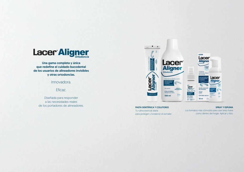 Folleto de Lacer Aligner: una gama completa y única para usuarios de alineadores invisibles y otras ortodoncias