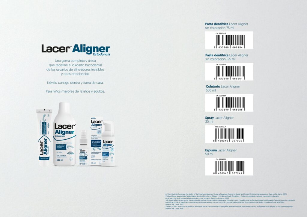 Folleto de Lacer Aligner: resumen de la gama y referencias de cada producto