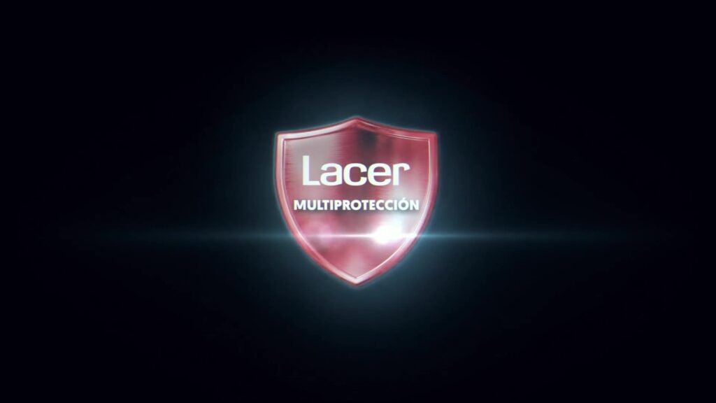 Escudo de Lacer Multiprotección sobre fondo oscuro