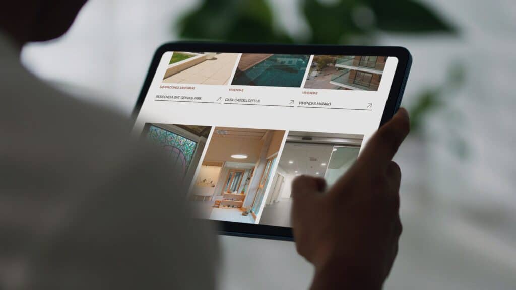 Proyectos de OIC Penta en la web, vistos en una tableta
