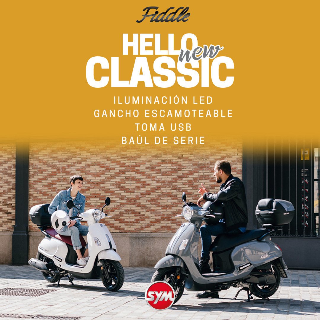 Campaña «Hello Classic» del Fiddle de SYM sobre mostaza